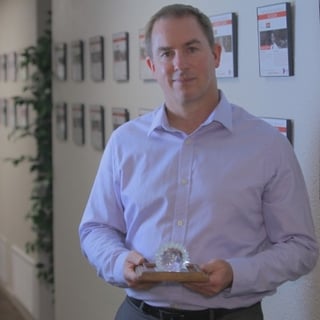 Jeff with Hedgehog award